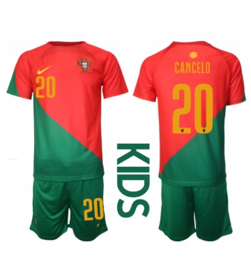 Portugalia Joao Cancelo #20 Koszulka Podstawowych Dziecięca MŚ 2022 Krótki Rękaw (+ Krótkie spodenki)